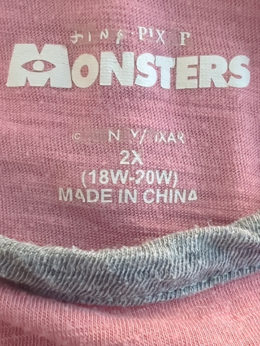 Disney Monsters Inc Mondays Scare Me Colorblock Sleepshirt Pajamas 2X - Picture 2 of 6